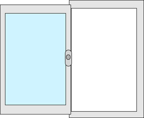 開いた窓のイラスト