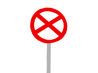 通行止めの交通標識マーク（ピクトグラム）／手書きイラスト