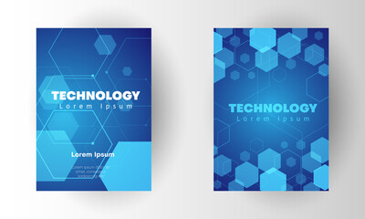 set of techology cover design template