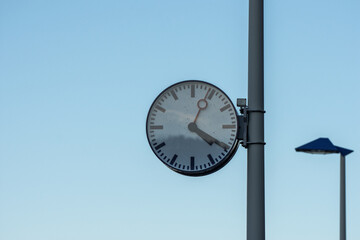a clock on the platform