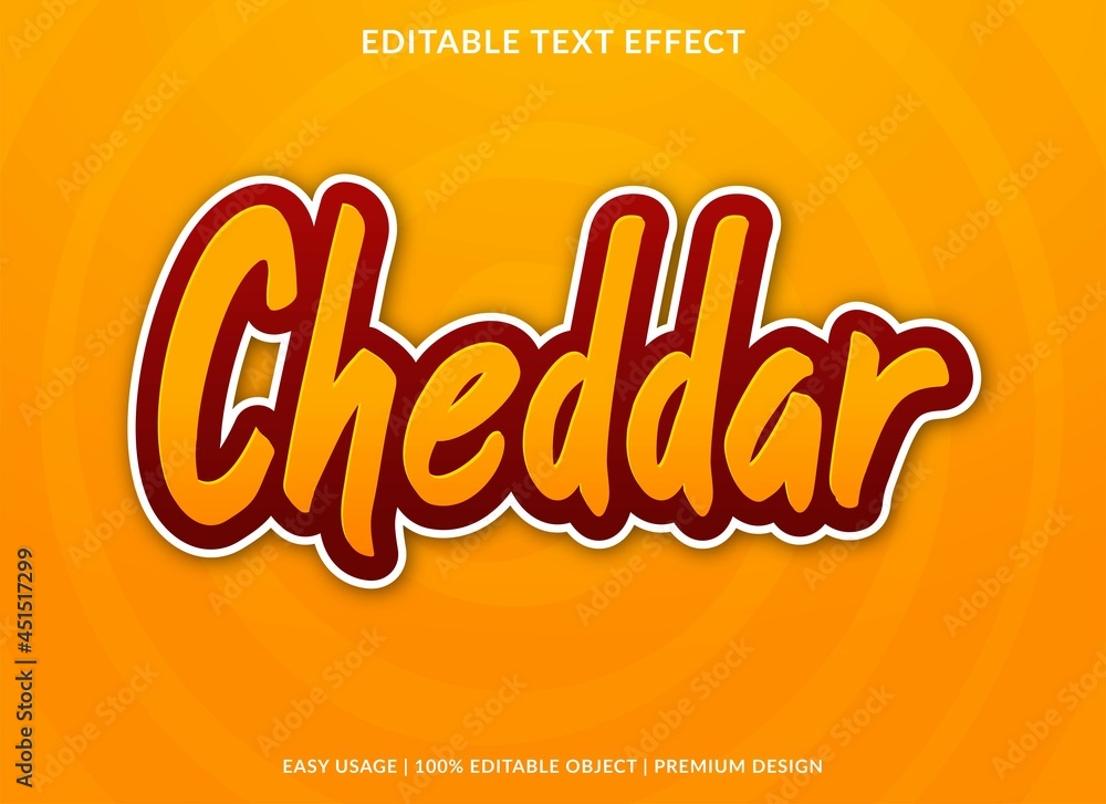Poster cheddar text effect editable template with abstract style use for business brand and logo