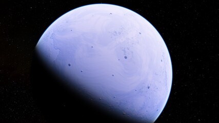 Alien Planet in the outer space. 3d rendering