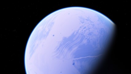 Alien Planet in the outer space. 3d rendering