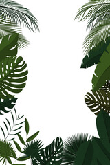 Tropical background with jungle plants