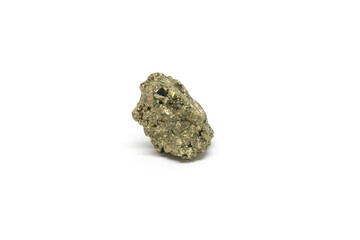 Pyrite mineral isolated on pure white background