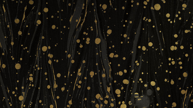 Gold splash on black background