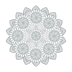 Fototapeta na wymiar Decorative Doodle flowers in black and white for coloring page, cover, wedding invitation, greeting card, wall art and wallpaper. Hand drawn sketch for adult anti stress coloring page.-vector 