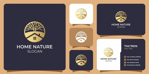 natural house logo template