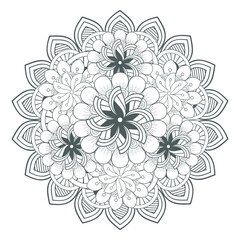 Decorative Doodle flowers in black and white for coloring page, cover, wedding invitation, greeting card, wall art and wallpaper. Hand drawn sketch for adult anti stress coloring page.-vector 