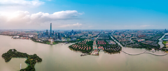Aerial photography of Suzhou Jinji Lake
