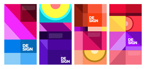 Vector colorful abstract geometric poster 