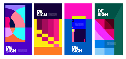 Vector colorful abstract geometric poster 