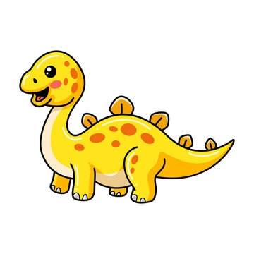 Cute little stegosaurus dinosaur cartoon