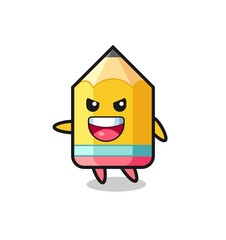 pencil cartoon with very excited pose