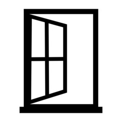 Window linear icon on white background. Window open sign. Window symbol. flat style.
