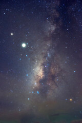Beautiful Milky way galaxy with stars on night.