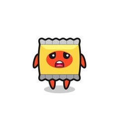 disappointed expression of the snack cartoon