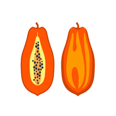 papaya fruit illustration, papaya icon, vector art