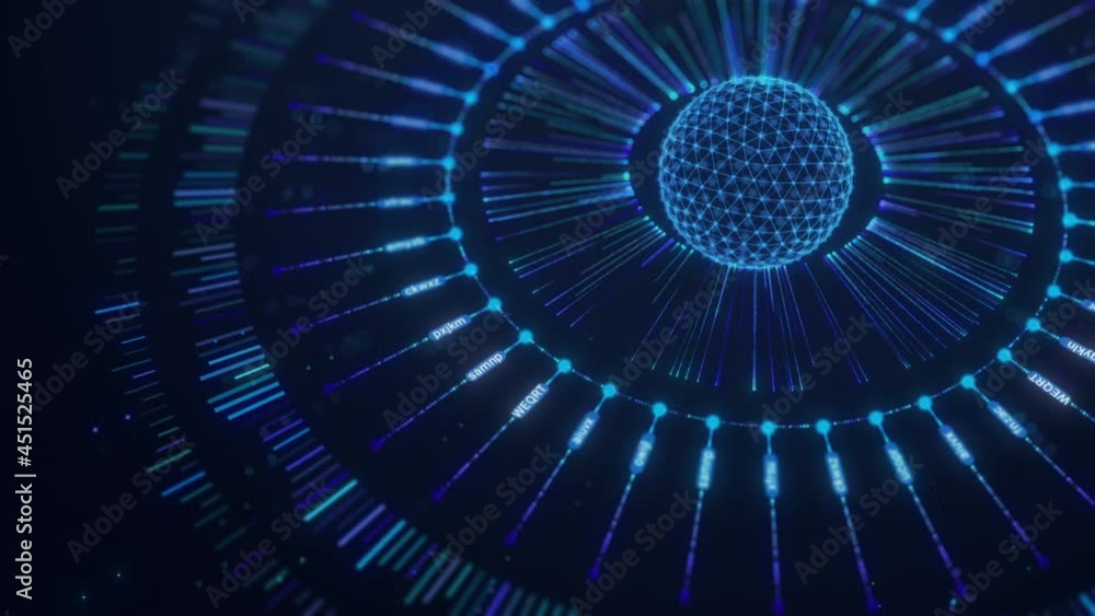 Poster big data visualization in sphere shape technology abstract background, data infographics digital futuristic concept
