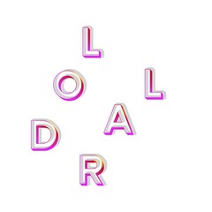 Letter alphabets dollar colorful 3D abstract beautiful white background