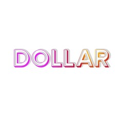 Letter alphabets dollar colorful 3D abstract beautiful white background
