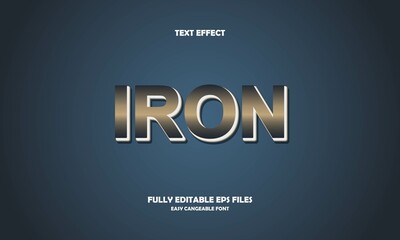 Editable text effect iron title style