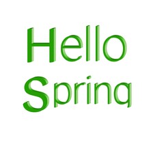 Letter hello spring colorful 3D abstract background white