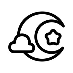 crescent moon icon or logo isolated sign symbol vector illustration - high quality black style vector icons
