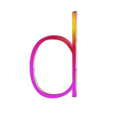 Letter d colorful 3D abstract beautiful white background