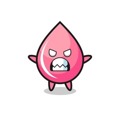 wrathful expression of the strawberry drop juice mascot character