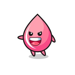 strawberry drop juice cartoon with very excited pose