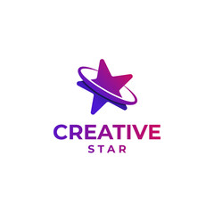 Creative star logo, abstract star design, gradient star logo concept, colorful star design, space design, astronomy logo concept