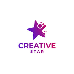 Creative star logo, abstract star design, gradient star logo concept, colorful star design, space design, astronomy logo concept