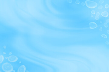 Naklejka na ściany i meble 波打つ水面、波紋のテクスチャ/ウォーター/ブルーで透明感のある背景画像/夏の涼しげな池のイメージ画像