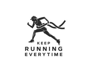 running club logo. marathon event logo design