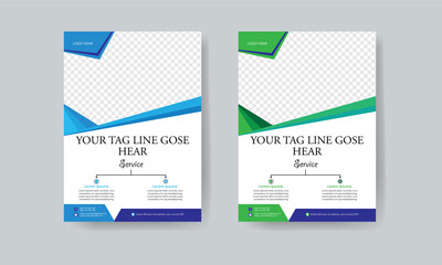 flyer. newest trendy corporate multipurpose official business advertising  flyer with green & blue color