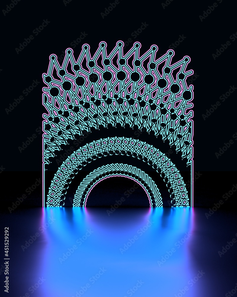 Wall mural web banner with circular ornamental design element