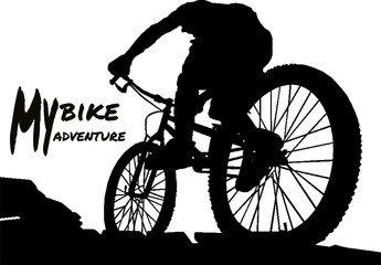 silhouette of a mountain biker perfect for t-shirt mockup