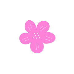 Simple flower doodle vector illustration. Floral decorative element.