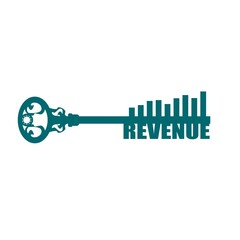 Key with revenue word and graphic bars
