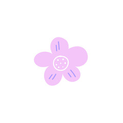 Simple flower doodle vector illustration. Floral decorative element.