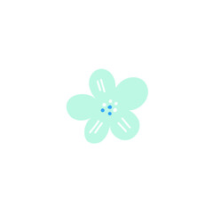 Simple flower doodle vector illustration. Floral decorative element.