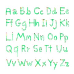 Fototapeta premium hand drawn font green