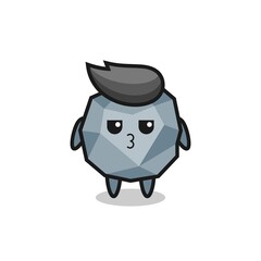 the bored expression of cute stone characters