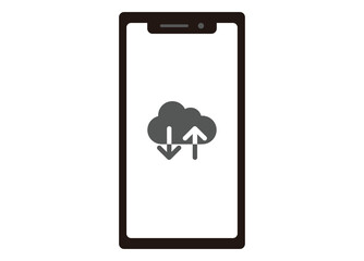 スマートフォン クラウド ネットワークイメージイラスト ラインイラスト 正面 Wall Mural Kei A