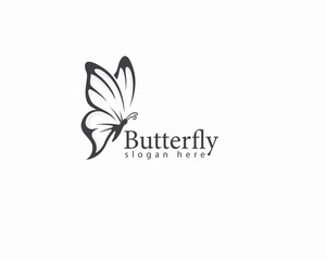 Fototapeta na wymiar butterfly logo creative design black animal illustration vector