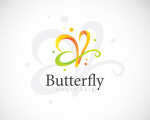 butterfly logo creative color modern gradient elegant icon design concept