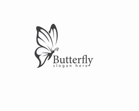 butterfly logo creative design black animal illustration vector