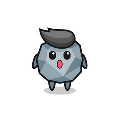 the amazed expression of the stone cartoon