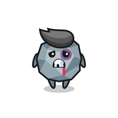 injured stone character with a bruised face